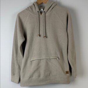 Tentree Cozy Beige Hooded Fleece Sweatshirt Size Medium